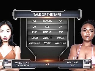Avery Jane Vs Avery Black In Naked Sapphic Grappling Fight With Good Cooch Eating